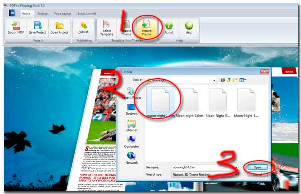 3D flipbuild import theme for quick building true 3D flipbooks