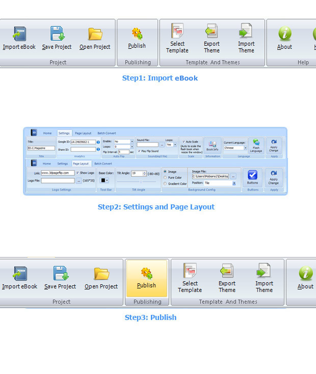 steps for FlipBook maker