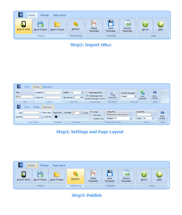 steps for FlipBook maker