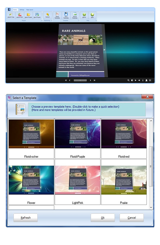 screen of free flippingbook maker 3d