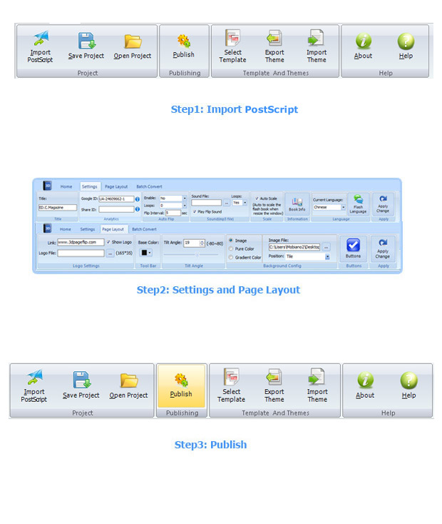 steps for FlipBook maker