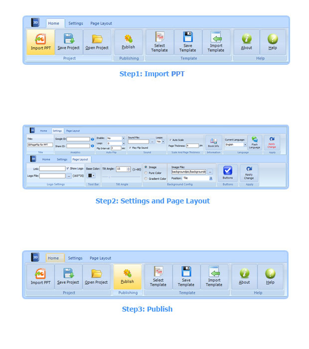 steps for FlipBook maker