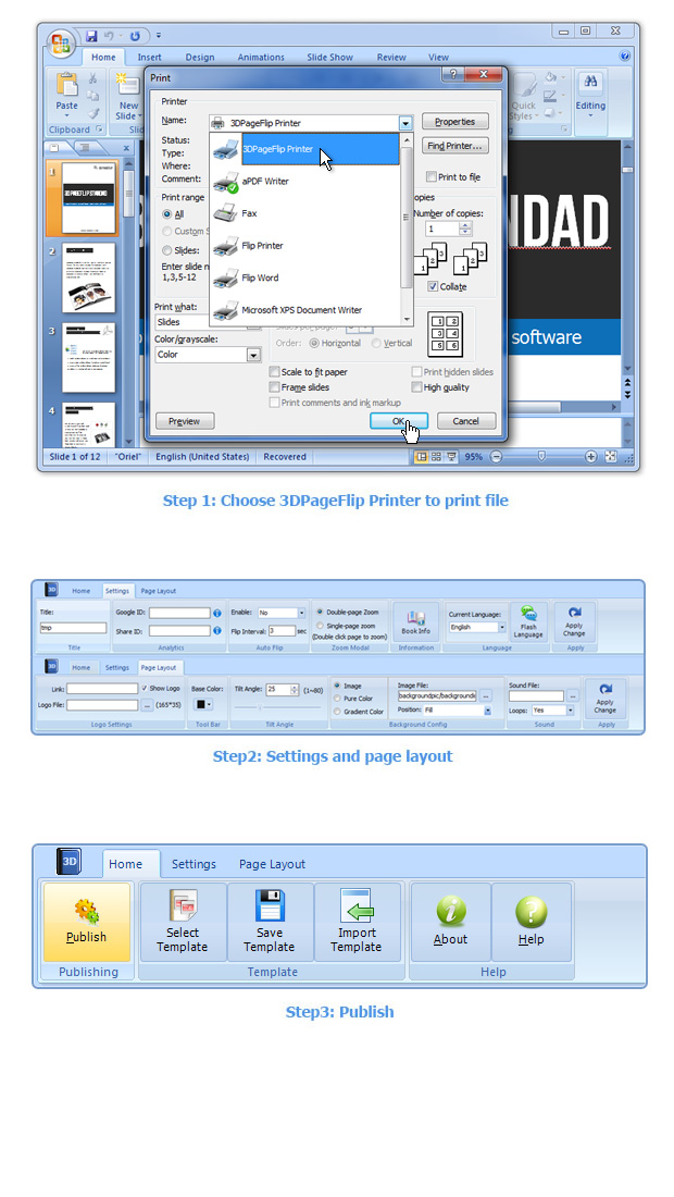 steps for FlipBook maker