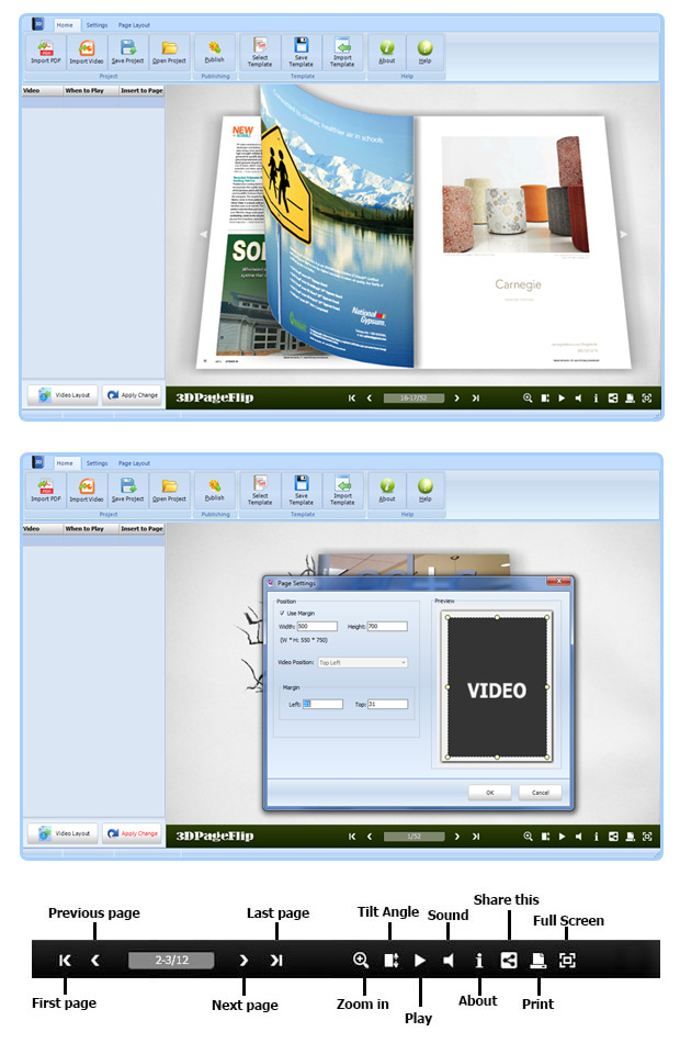 Flipping Book 3D for Video software