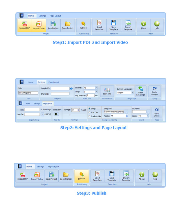 steps for FlipBook maker