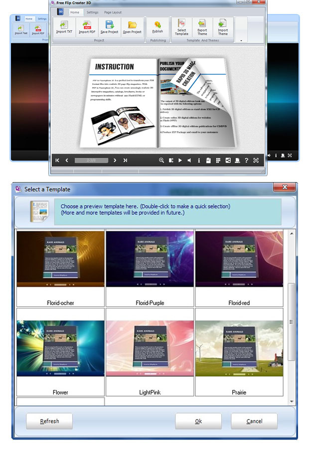 screen of free flippingbook maker 3d