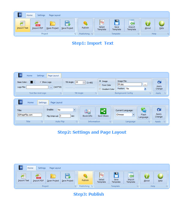 step of free flippingbook maker 3d