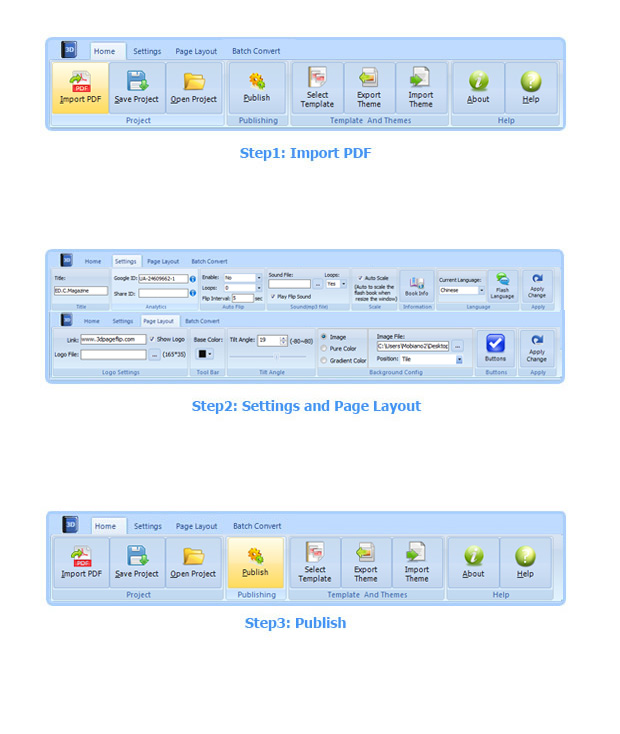 steps for FlipBook maker