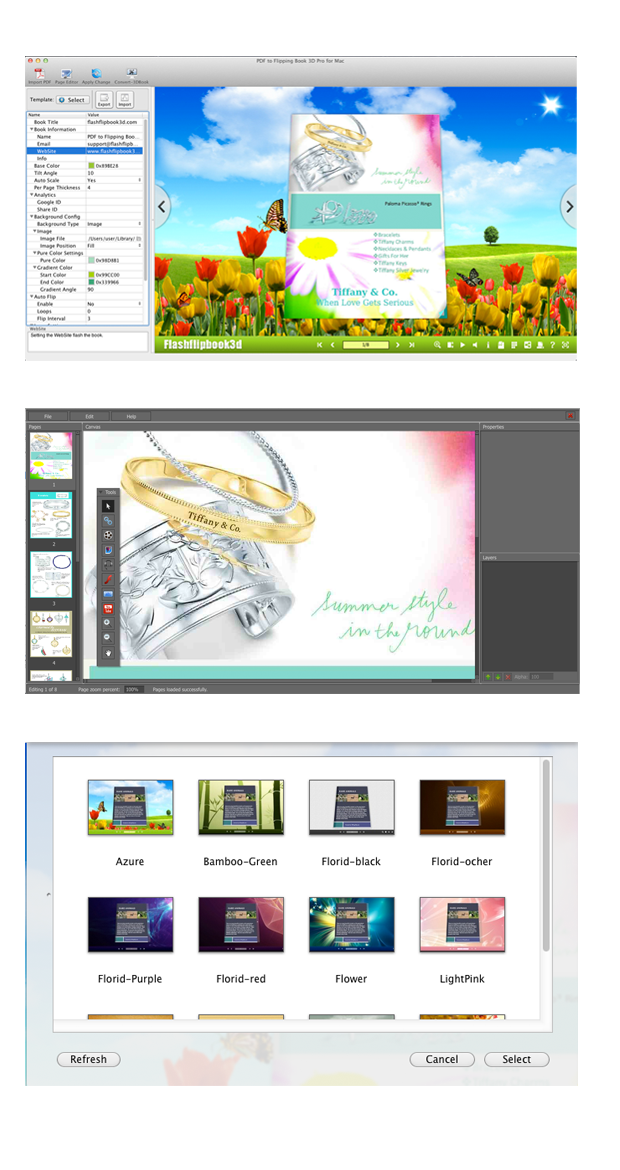 Screenshots PDF to Flipping Book 3D for Mac Pro