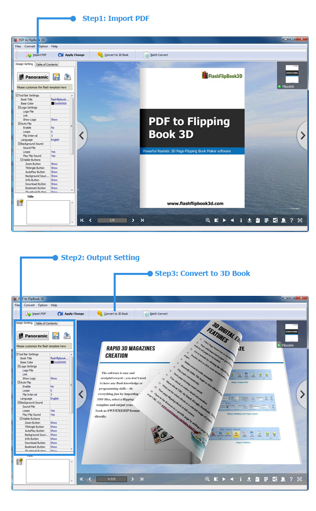 steps for FlipBook maker