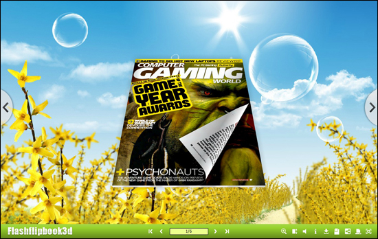 golden flowers 3D page flip