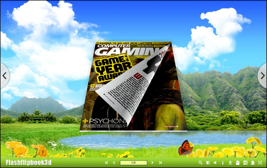 clear sky and moutain 3D page flip